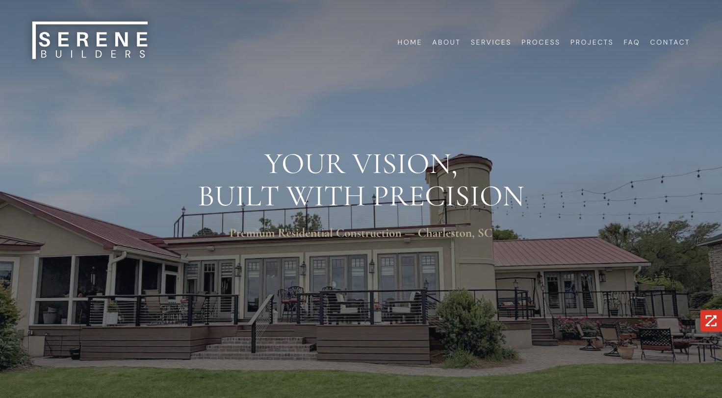 Serene Builders website built by Salty Dog Solutions